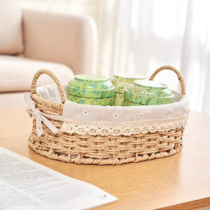 Lot de 2 paniers de rangement en osier tissé à la main
