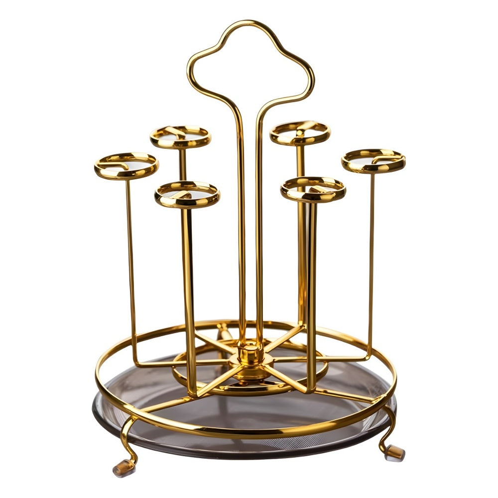 Porte-gobelet en verre rotatif avec plateau de rangement