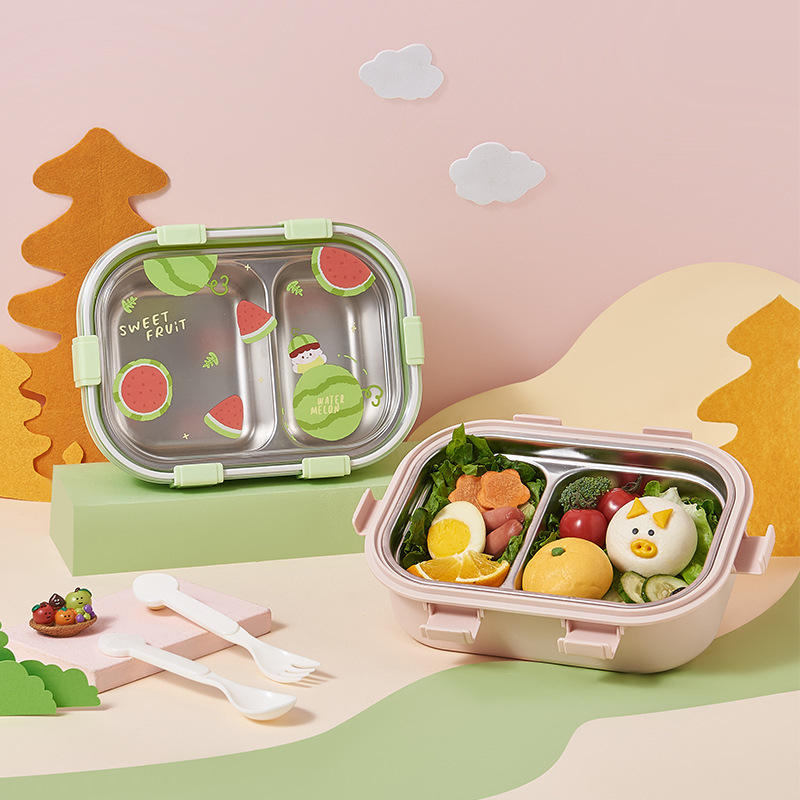 Boîte à Lunch Isolée avec Deux Compartiments – Design Mignon