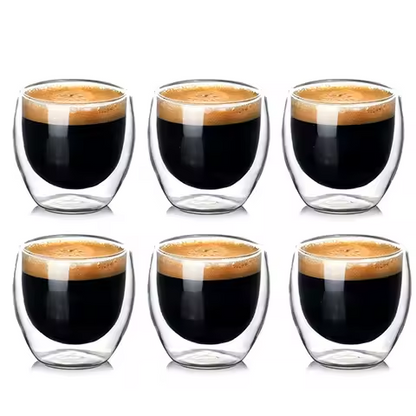 Lot de 6 Tasses Double Paroi 80ml – Expresso