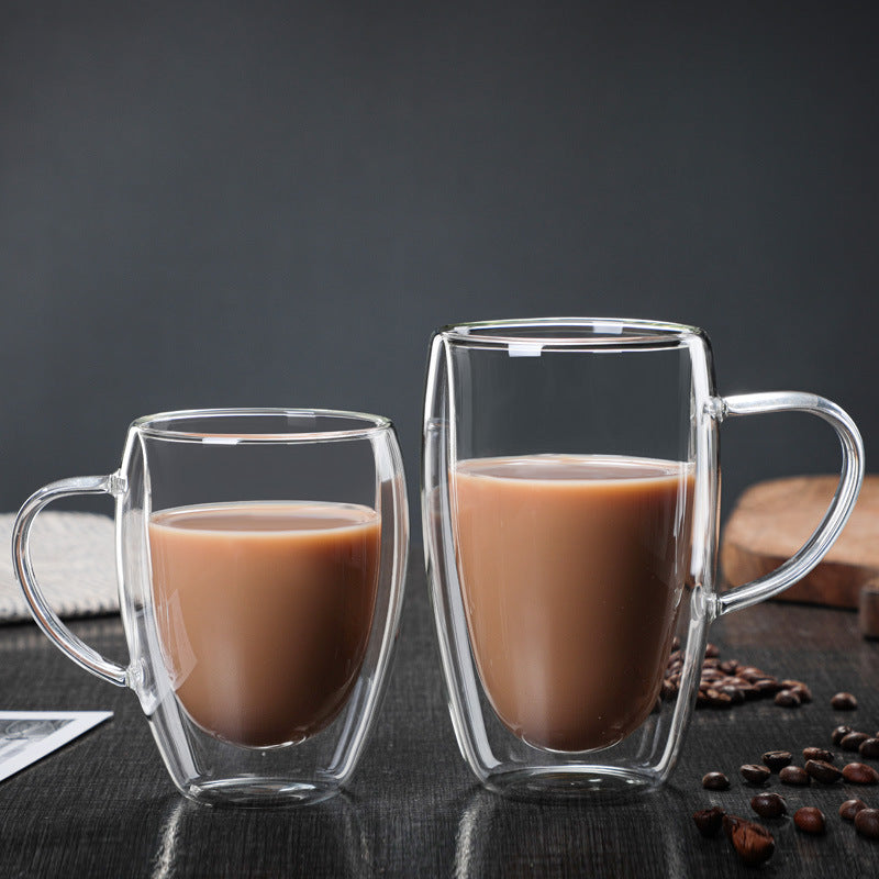 6 Tasses en Verre Transparent à Double Fond et Résistant à la Chaleur