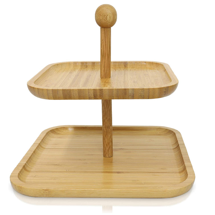 Présentoir à Gâteau en Bambou Naturel