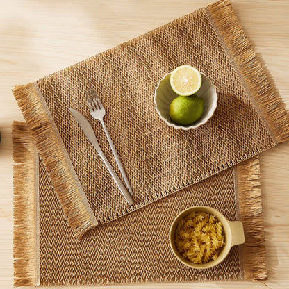 Napperons tressés en papier à franges Inttox – Lot de 6 pièces