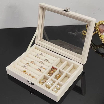 Boîte à bijoux élégante, en velours, pour rangement de bijoux divers