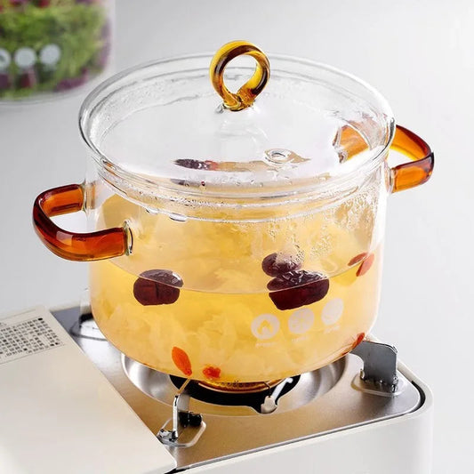 Bol à Soupe Transparent Antiadhésif pour Chauffage Instantané 1.5L