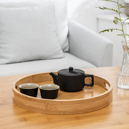 Plateau de Service Rond en Bois