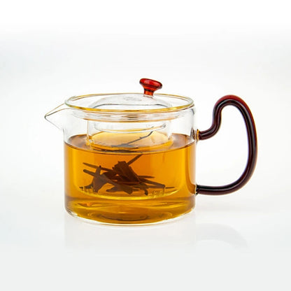 Théière en Verre Transparent Résistant au Feu de 400 ml avec Infuseur