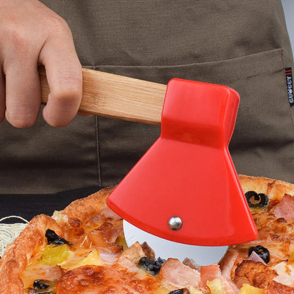 3 Coupe-Pizza Élégant en Acier Inoxydable avec Manche en Bois