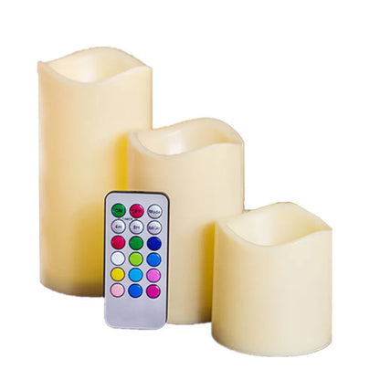 3 piece Bougies sans Fumée, Bougies Chauffe-Plat Décoratives à LED avec Contrôle