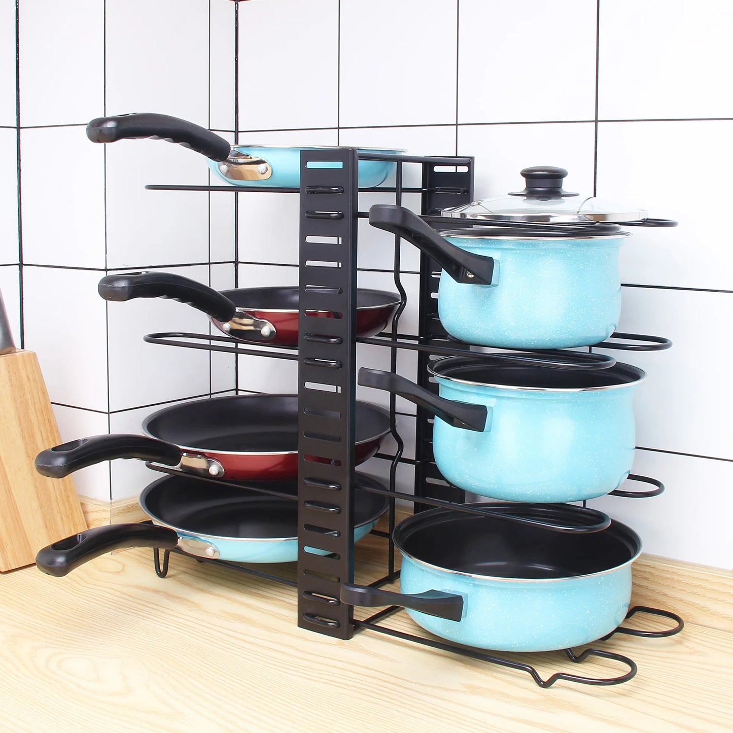 Support de Couvercle de Casserole Pliant Multicouche Créatif