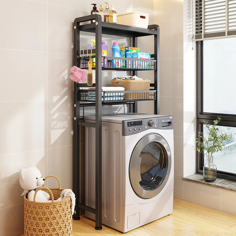 Support de Salle de Bain Multifonction avec Étagères de Rangement