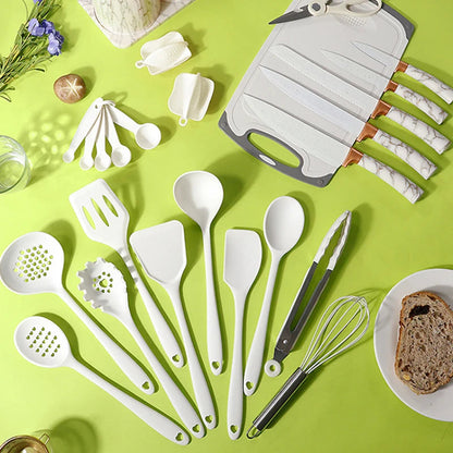 Ensemble Complet d'Ustensiles de Cuisine en Silicone 19 piece