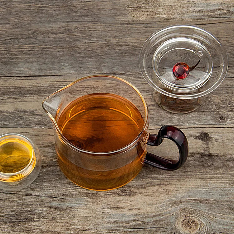 Théière en Verre Transparent Résistant au Feu de 400 ml avec Infuseur