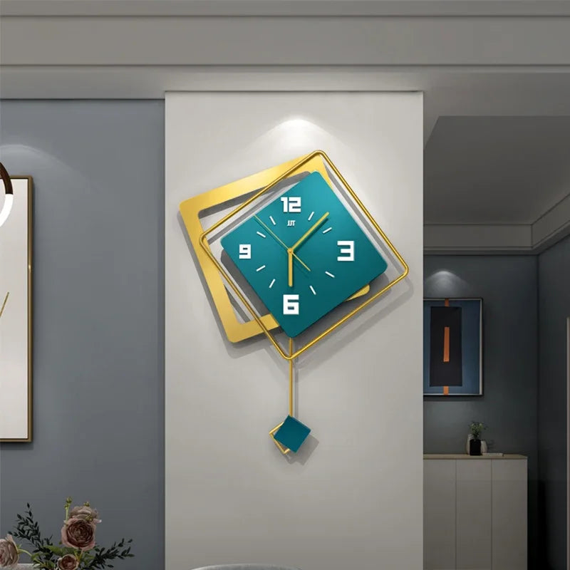 Horloge Murale à Balançoire en Diamant pour la Décoration de la Maison