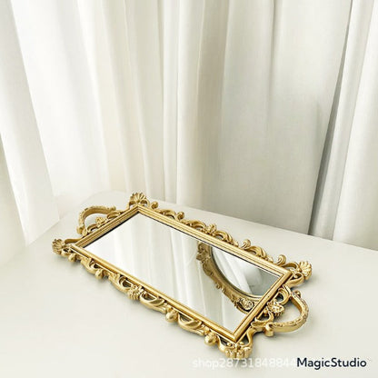 Miroir suspendu en or français rétro de style nordique