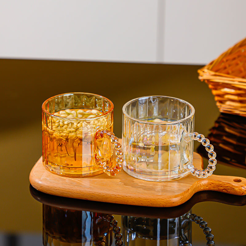 2 Tasses en Verre Européennes avec Anneau à Bulles