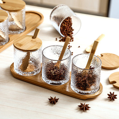 Ensemble de Boîtes de Rangement en Verre pour Assaisonnement