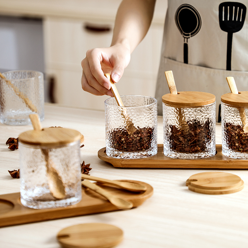 Ensemble de Boîtes de Rangement en Verre pour Assaisonnement