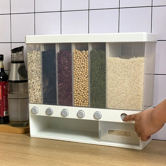 Wall-mounted rice storage