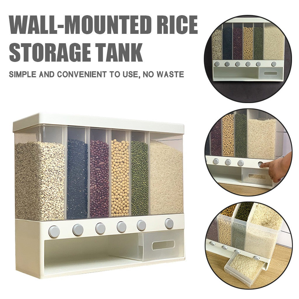 Wall-mounted rice storage