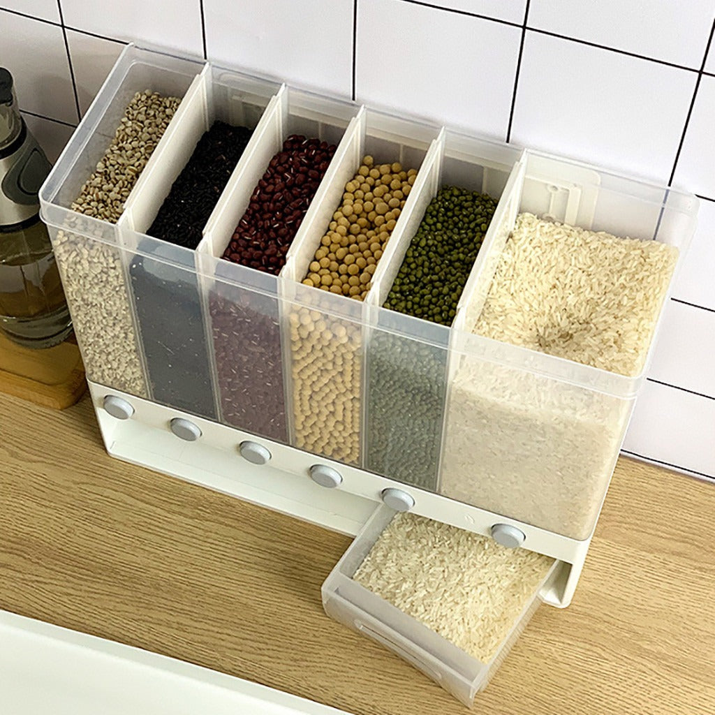 Wall-mounted rice storage