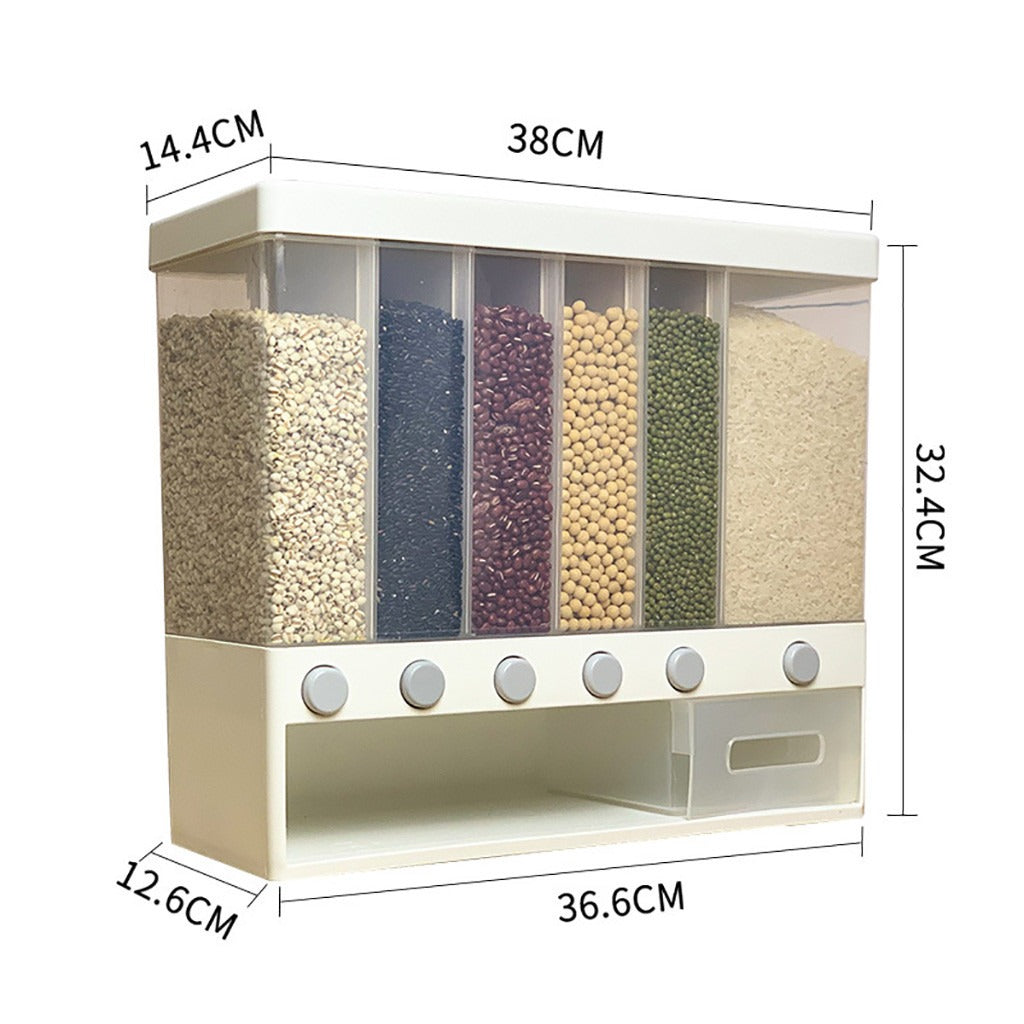 Wall-mounted rice storage