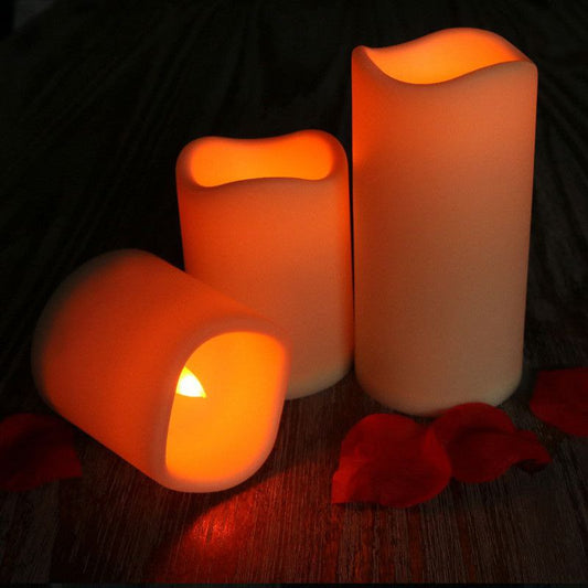 3 piece Bougies sans Fumée, Bougies Chauffe-Plat Décoratives à LED avec Contrôle