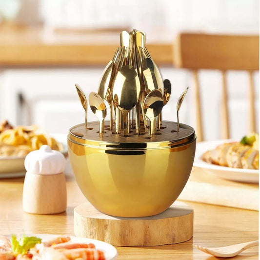 Service de table de luxe marron : une touche d'élégance à chaque repas 24 Pièces
